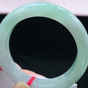 Vòng Ngọc Phỉ Thuý Type A Bạch Đới Thanh NI 60 13 - araca.vn