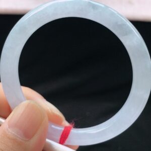 Vòng Ngọc Phỉ Thuý Type A Bạch Ngọc Bản Đũa NI 57-58 15 - araca.vn