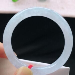 Vòng Ngọc Phỉ Thuý Type A Bạch Ngọc Bản Đũa NI 57-58 19 - araca.vn