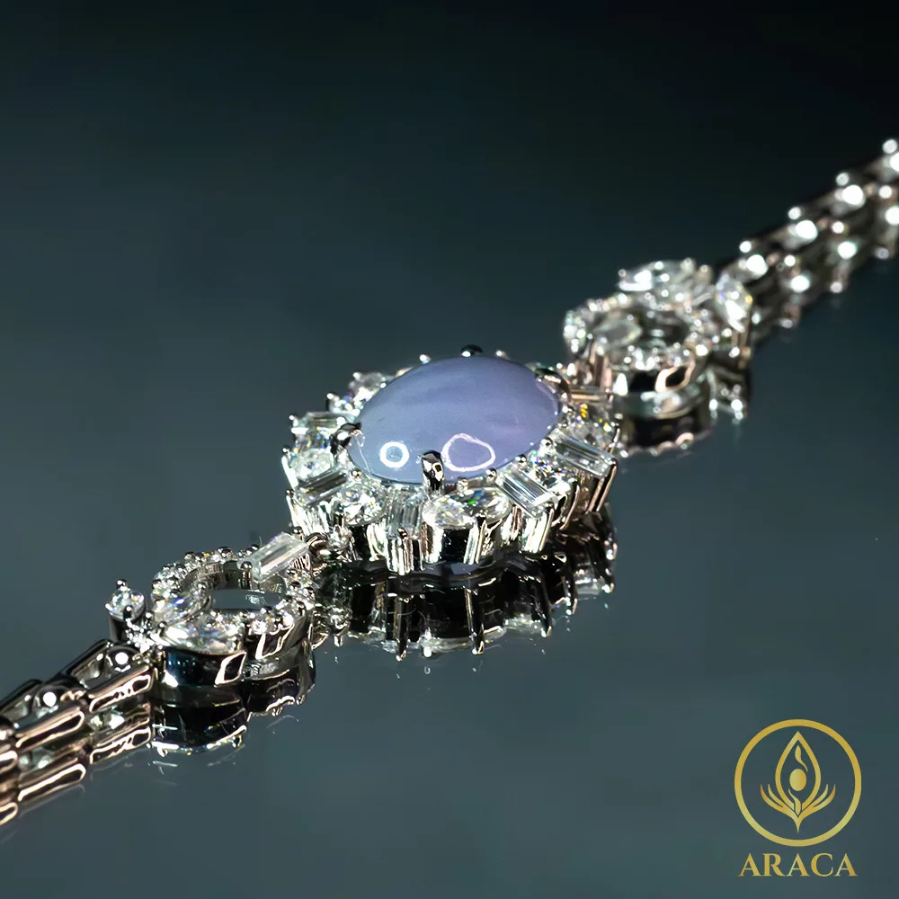 Lắc Tay Đính Phỉ Thúy Tím Tử Lan tại Araca