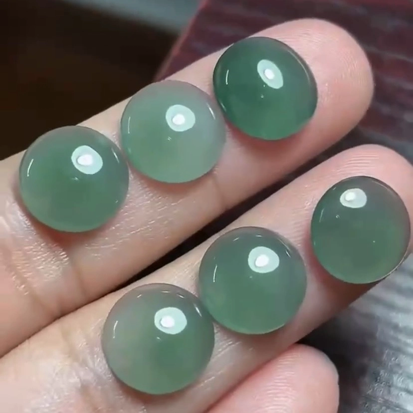 Mặt viên màu lam ngọc Ngọc phỉ thuý tự nhiên Jadeite loại A
