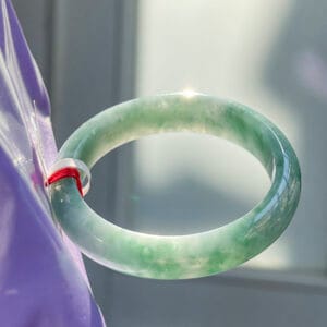 Vòng Ngọc Phỉ Thuý Type A Xanh Lý NI 52.2 Bản Oval 7 - araca.vn