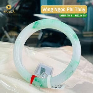 Vòng Ngọc Phỉ Thuý Type A Xanh Táo Non NI 53.2 5 - araca.vn